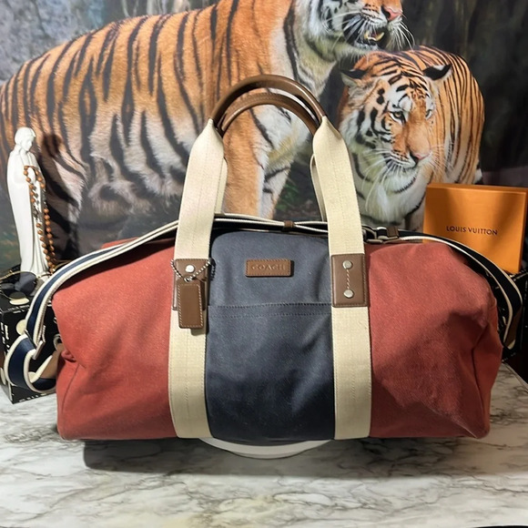 COACH RARE COLOUR BLOCK CARRYALL LARGE TRAVEL BAG - Picture 1 of 16